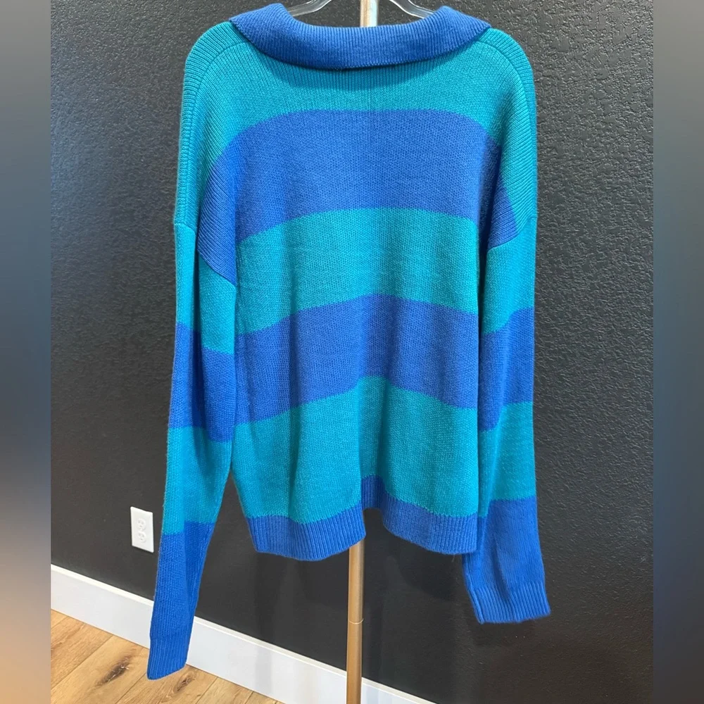 Urban Outfitters V-Neck Sweater in Blue and Teal - Picture 5 of 5